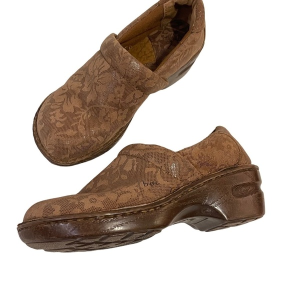 Born B.O.C. Peggy Brown Leather Slip On Clogs Shoes - Picture 2 of 7